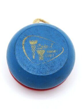 Vintage Genuine Duncan Beginner's Wooden Advertising Yo-Yo Safe-T Cones & Cups